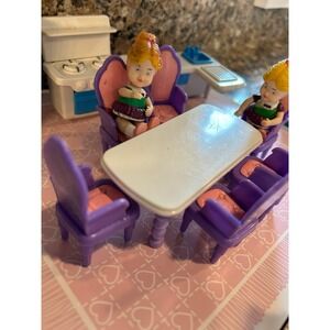 Vintage Kameny Play Furniture Set And 5 Girl Figures Mats Included 39 Pieces